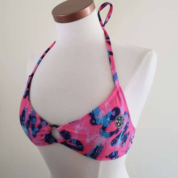 MAUI & Sons NWOT 2pc Halter Swim Suit High Rise Bottom - S - Picture 9 of 12